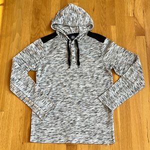 Rock & Republic Men's Long Sleeve Hooded Henley Shirt Size S